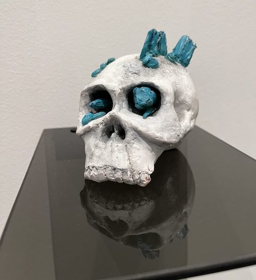 A clay model of a skull