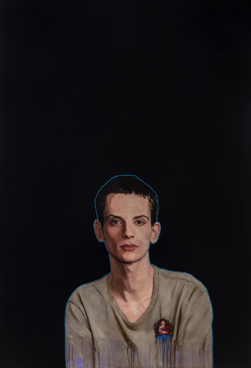 painting of a male with black background